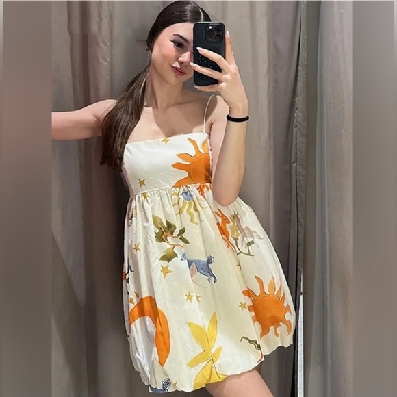 "La Nature" Printed Spaghetti Strap Mini Dress - Picture 2 of 5